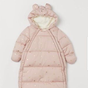 0-2 months pink insulated baby bunt